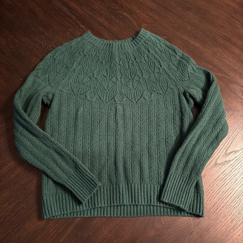 Talbots Green Cable‎ Knit Sweater XS